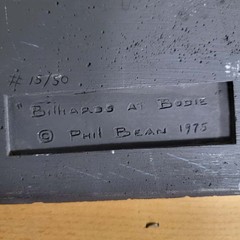 Vintage Phil Bean 3D Framed Art Limited Edition 15/50 Billiards @ Bodies