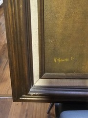 🔥ANTIQUE OIL PAINTING AUTHENTIC CANVAS NUDE PORTRAIT VINTAGE 1951 SIGNED 29×23