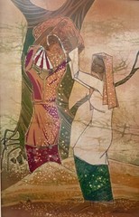 Vintage MCM Rare Batik Painting By Singapore Indonesian Artist Choo Keng Kwang
