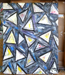 ALMOST 2026 abstract New oil painting 8×10 card Panel original by Crowell