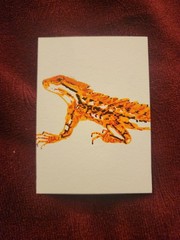 ACEO Original Abstract Acrylic Painting of a Lizard by Kiva