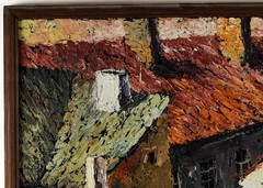 Vladislav Dmitrijev (Czech, B. 1952) Prague Rooftops, Oil on Canvas LARGE