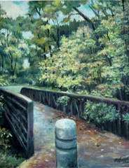 Michael Chausovsky „Park In Plano“ lPrinted Signed giclee CANVAS 24X20 Nature