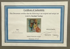Itzchak Tarkay Original Watercolor Painting – Framed & Matted – COA – Stunning