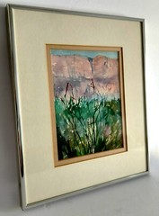 Framed Vintage Watercolor Desert Scene Painting by Listed Artist M A Starbird
