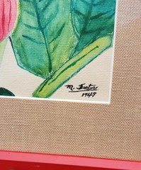 Matching Pair 1949 Original Watercolor Botanicals – Shell Ginger & Calla…