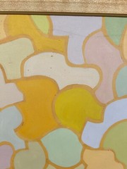 1980s New York Geometric Painting Abstract Signed PAT SLOANE Vintage Listed COA