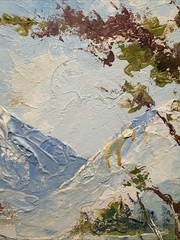 Vintage Original Oil Painting Signed On Back Mountain Landscape River 20×16