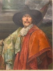 Alex de Andreis (1880-1929) Oil Painting Large Cavalier Portrait c 1920s