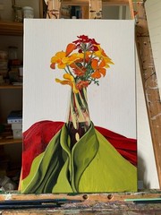 Painting Original, Still Life, Oil on Canvas Linen, 16 1/8in x 10 5/8in