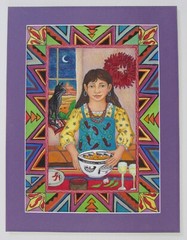 Original Diana Bryer Chimayo New Mexico Folk Art Pencil Drawing 1994