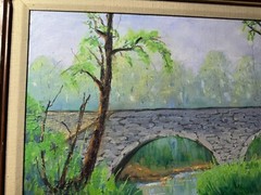 Richard D. Schultz (1915 – 2007) „Stone Bridge, Inwood West VA“ Oil Painting
