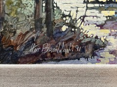 Gorgeous Impressionism Painting Landscape Hat Brennan American Listed Washington