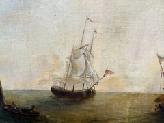 Andree Ruellan Woman Artist East Coast US Harbor Scene Oil Painting on Canvas