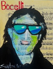 ORIGINAL Elvis Presley POP ART ACEO 2.5 x 3.5 PAINTING SWARTZMILLER DNA SIGNED