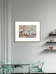 Cotton Abstract Colorful Modern Unique Bold Art Watercolor Mixed Media Paper