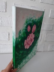 Original Rose Oil Painting Pink Flowers Wall Art Floral Canvas Art 16 x 12 in.