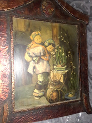 BEST Antique Original Chinese Signed Engraved Print On Board, Rare Copper Frame