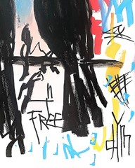 Original Neo Expressionist Acrylic 11×14 Canvas Crows Wall Art, Holly Hammond