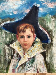 Herbert Fiedler (Dutch 1891-1964) Oil on Canvas Portrait Of a Boy