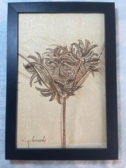 LEONARDO DA VINCI drawing framed on sealed and signed wood