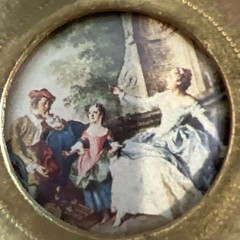 Mini Vintage GB Florence Lancret “The Kite” Gold Framed Artwork – Made in Italy