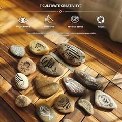 25Pcs River Rocks for Painting, 2-3 Inch Flat Smooth Rocks to Paint, Natural Cra