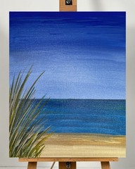 Ocean Seascape Coastal Wall Art Acrylic Painting 8×10 Unframed