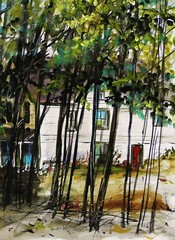 ORIGINAL Landscape WATERCOLOR Painting JMW art John Williams Impressionism