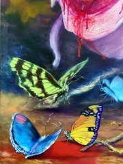 ALAIN DONATE Original Oil CANVAS PAINTING CUBAN ARTIST SURREAL 60″X 48″ C.O.A
