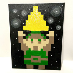 Legend of Zelda Pixel Art Hand Painted 8×10”