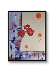 ORIGINAL ACRYLIC PAINTING 12×16 SURREAL FLOWERS ABSTRACT WALL ART HAND PAINTED