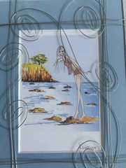 Beach Girly Art Print in Wire Frame By Connie Pecoraro Studio 707 Sausalito New