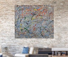 Jackson Pollock style Professional￼ Artist Canvas￼ painting￼ 72”X60”Abstract,6ft