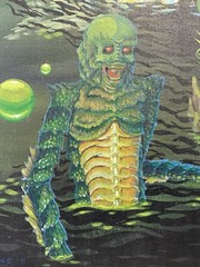 🔥 Unusual Surrealist UNIVERSAL Horror Monster CREATURE BLACK LAGOON Painting