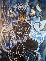 „Cat On The Prowl“ Amazing Catwoman Painting By Jeff Ewing
