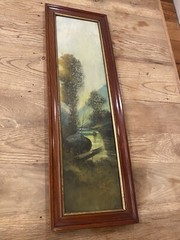 HARRY LINDER VINTAGE 1920S ORIGINAL PASTEL PERIOD FRAME ARTIST 8-1/2” x 26-1/2”