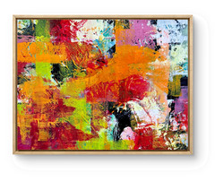 Abstract Art „Crimson Tide“ Original Acrylic 18×24 inch Painting on Paper
