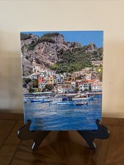 Coast of Positano Amalfi Italy Porcelain Photo Tile Enamel Art 10×8