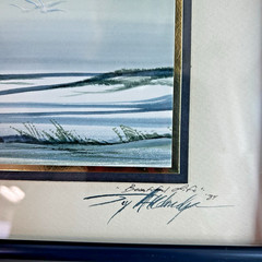 Original Small WaterColor Coastal Ocean Gulls „Beautiful Life“ ’84 Artist Signed