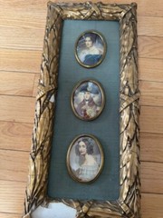 Three Framed Antique Signed Miniature Portrait Paintings #1