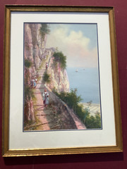 Large Maria Ada Gianni Gouache „The Phoenician Steps of Capri“