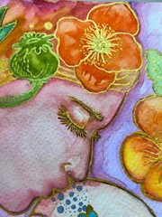 Watercolor Memorial Art Baby and Me Bereaved Mother Grief Artwork Blue Gold