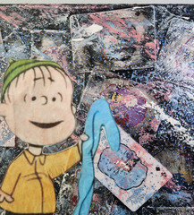 Peanuts Charlie Brown & Linus Collage acrylic painting 16×20 Unframed Canvas