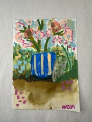 Original Art Painting „Garden Song“ Expressionist Floral Landscape Outsider Mini