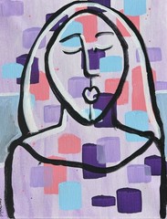 11×14 CANVAS Portrait Contemporary Expressionist Original Painting feminine