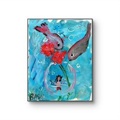 Peonies Original Expressionism Acrylic Abstract Gallery Paper 11×14
