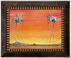 Salvador Dali 1904-1989 Oil on Canva In style of Hand Signed Amazing Painting