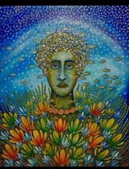 Oil on canvas Geraldo Moreno titulo: Rostro de coral . 74x59cm Cuban Art
