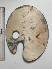 Wood artist paint palette painted Oil Paint